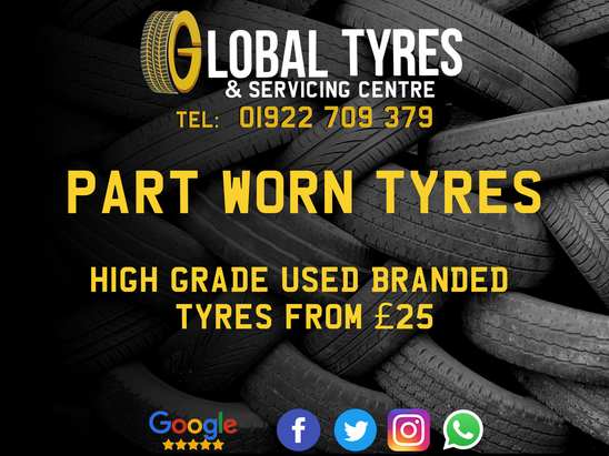 Part Worn Tyres High Grade Used Branded Tyres from £25.